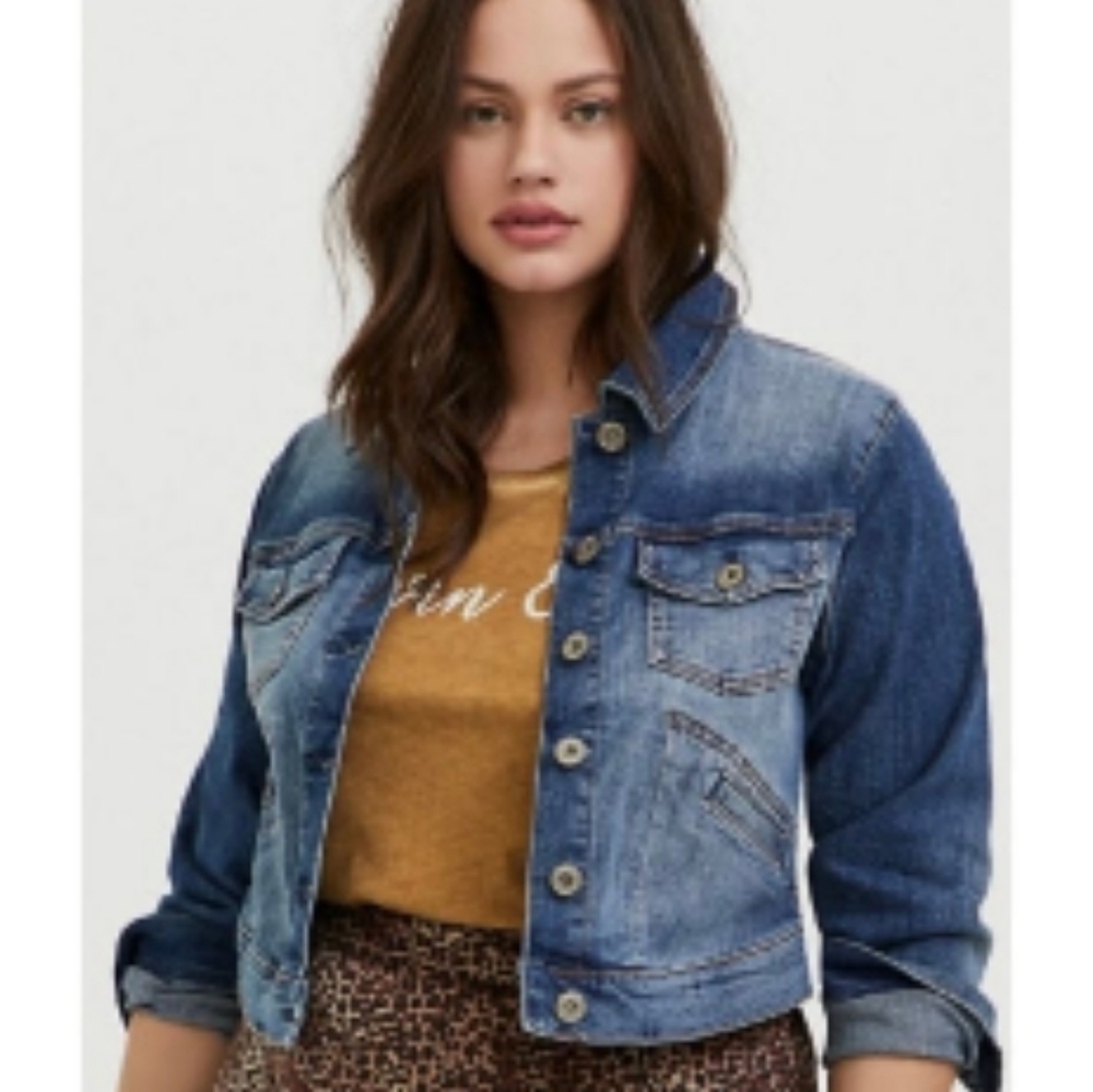 NWOT Torrid Crop Jean Jacket Size 2x